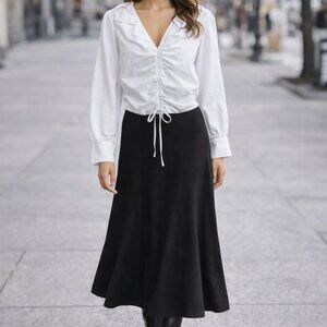 Zara ruched cotton shirt, side zipper, long sleeves